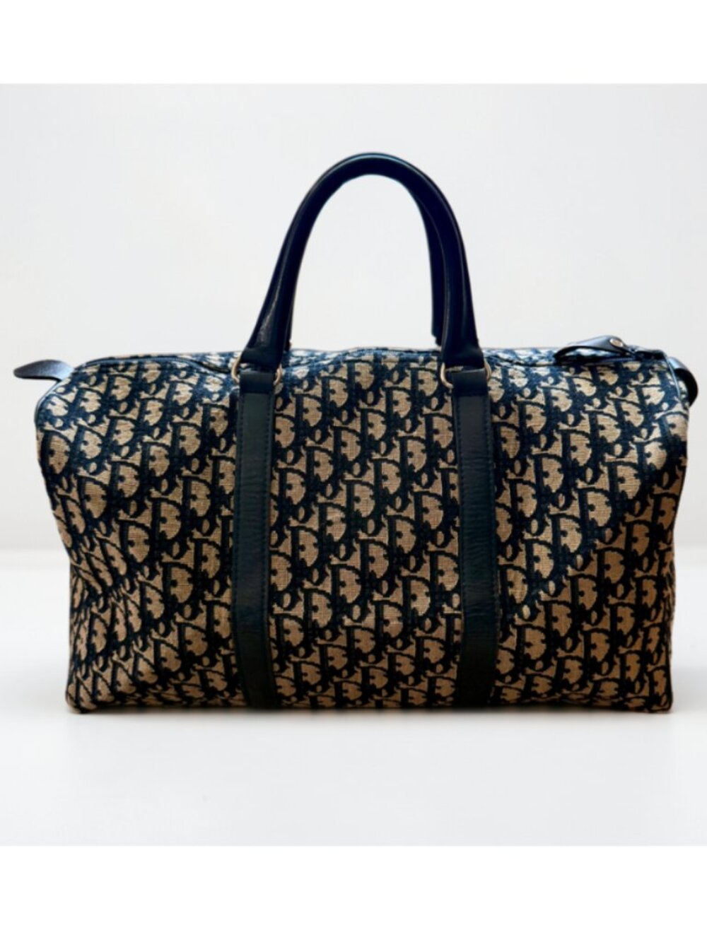 Christian Dior Navy Blue Diorissimo Trotter Boston Bag